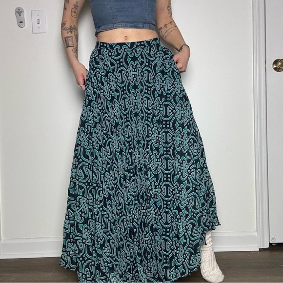 Laundry by Shelli Segal Green Print Maxi Skirt Size 4 - Picture 1 of 4